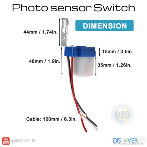 Photo Sensor light Switch 220 Volt AC, 10A (2 Pcs) - Image 3