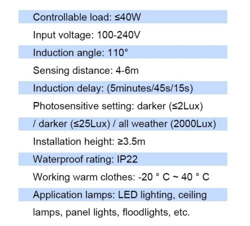 Mini PIR Sensor 220 Volt ,30 Watt max - Image 7