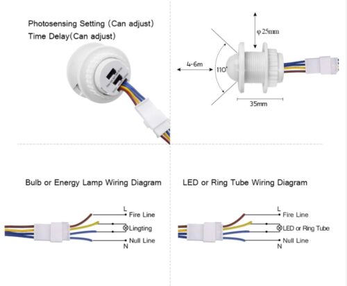 Mini PIR Sensor 220 Volt ,30 Watt max - Image 4