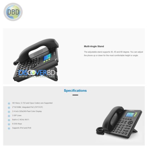 Flying Voice WiFi  FIP11C, 3SIP Color Display IP Phone - Image 5