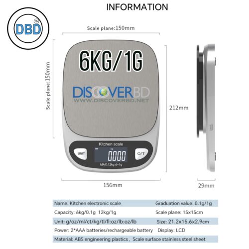 6kg Digital Kitchen Scale - Image 6