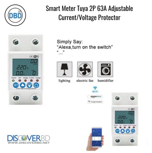 Smart Meter Tuya 2P 63A Adjustable Current/Voltage Protector - Image 3