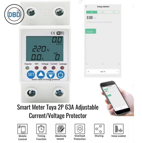 Smart Meter Tuya 2P 63A Adjustable Current/Voltage Protector - Image 5