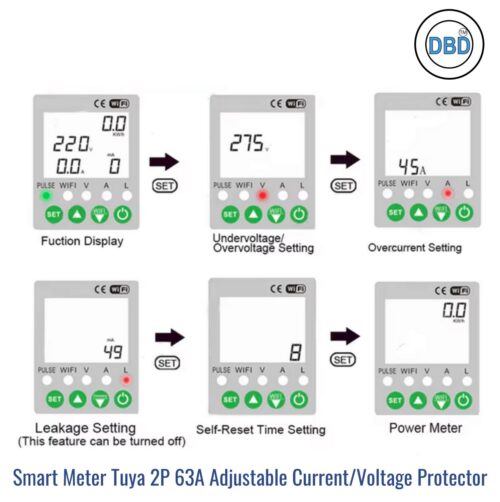 Smart Meter Tuya 2P 63A Adjustable Current/Voltage Protector - Image 10