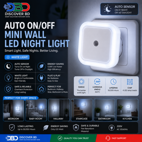 Auto ON/OFF with Photo Sensor | White Light | EU Plug | 220V